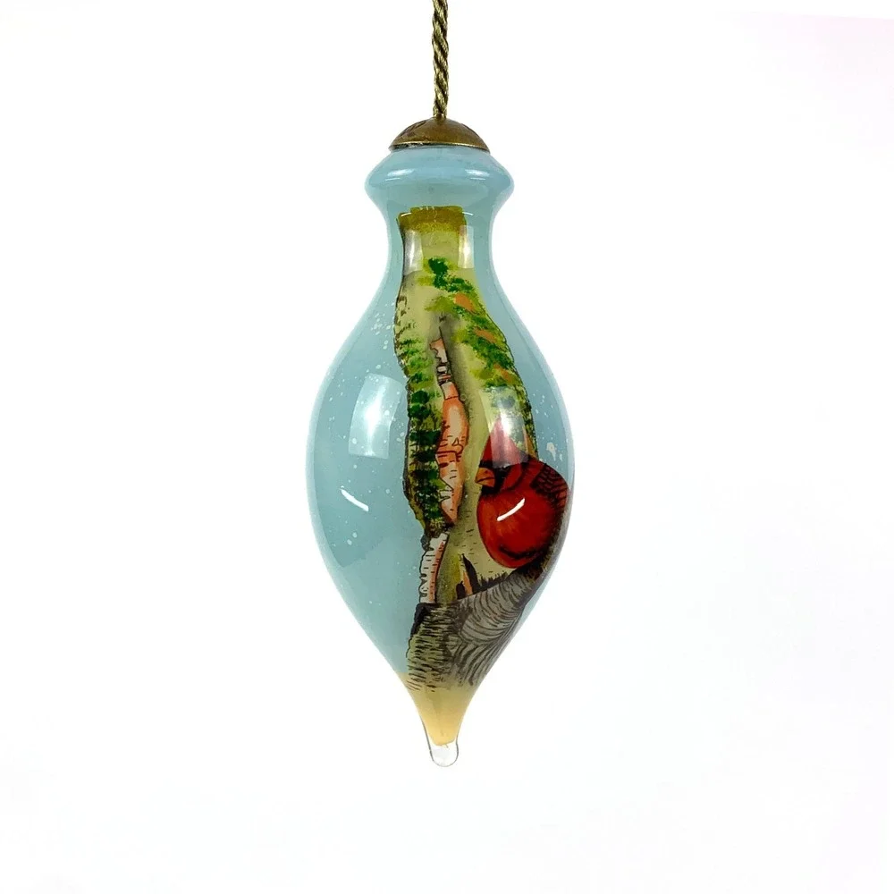 Ne'Qwa Art Near to My Heart Ornament Tracy Lizotte Cardinal Birch‎ Tree Painted